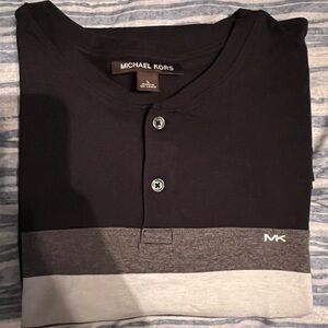Michael Kors Black and Gray Long Sleeve Tee
